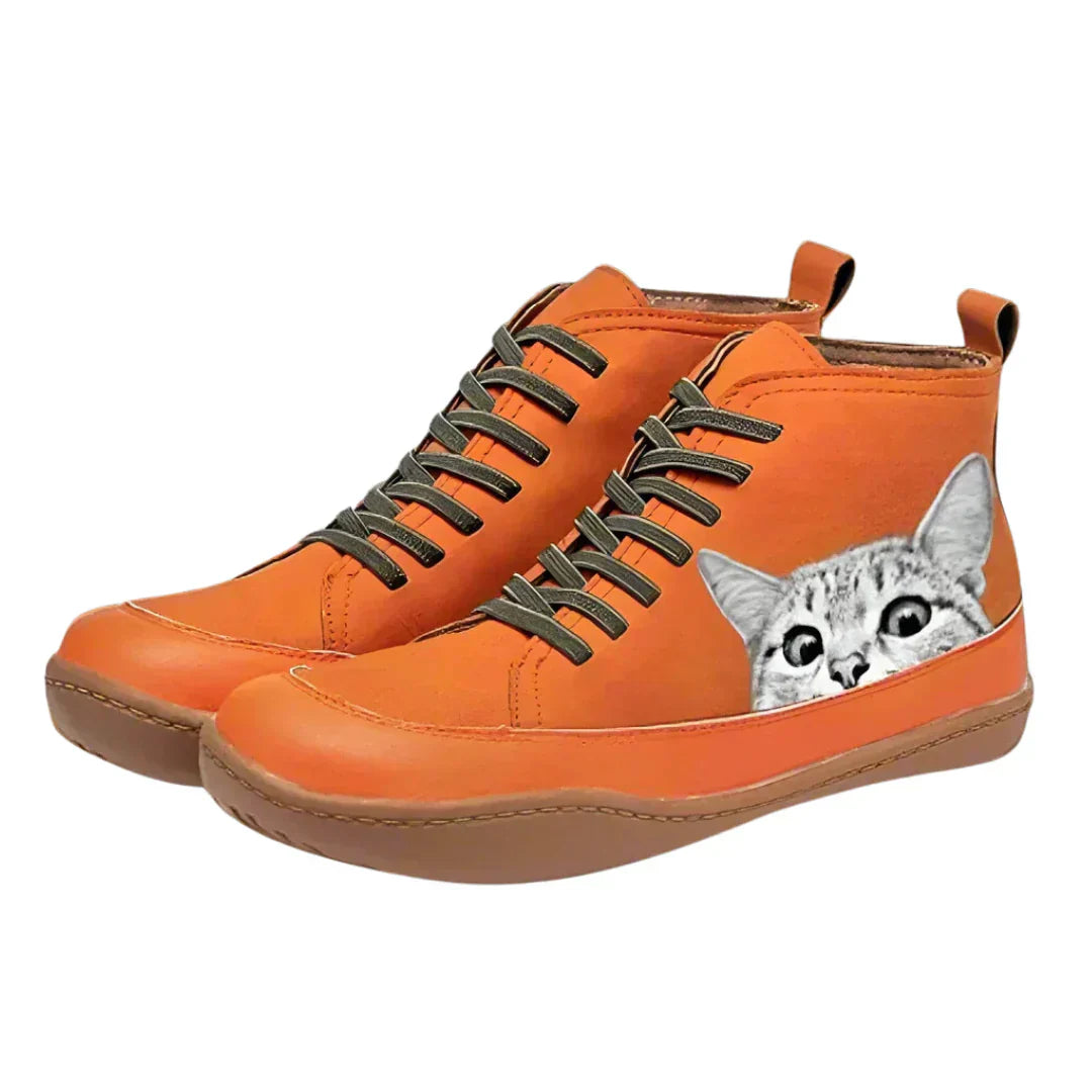 ISABELLE | Leather Ankle Boots for Cat Lovers