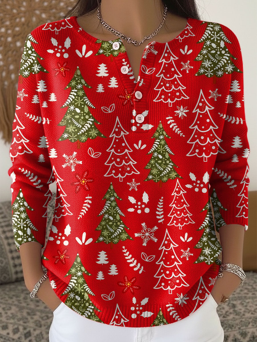 Abby | Festive Button-Up Christmas Sweater